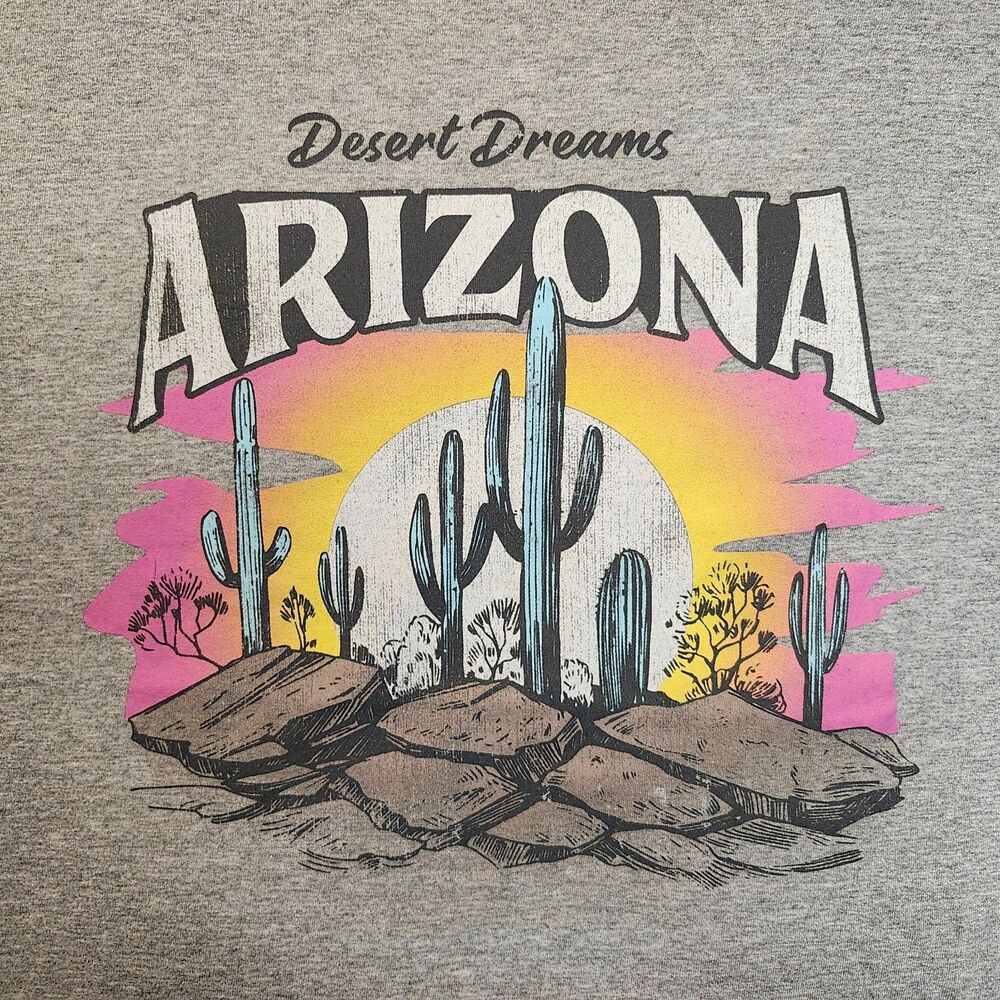 Arizona "Desert Dreams" XL T-Shirt Pink Sunset Cactus Graphic Desert Southwest